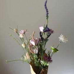 Kunstig Blomsterbuket Vild Flora - Rosa/Lavendel