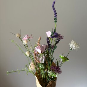 Kunstig Blomsterbuket Vild Flora - Rosa/Lavendel