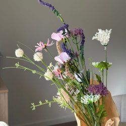 Kunstig Blomsterbuket Vild Flora - Rosa/Lavendel