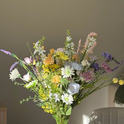 Kunstig Blomsterbuket Vild Flora - Hvid/Rosa