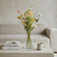 Kunstig Blomsterbuket Vild Flora - Hvid/Gul