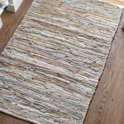 Lder Gulvtppe - Firkantet - Natur