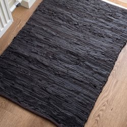 Lder Gulvtppe - Firkantet - Valnd