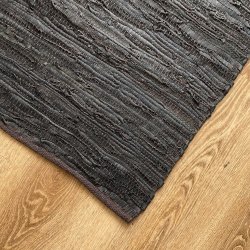 Lder Gulvtppe - Firkantet - Valnd