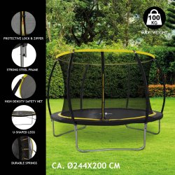 Dunlop Brnetrampolin Med Beskyttelsesnet - 244 cm